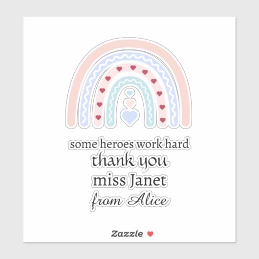 Sticker Noël Enseignant Merci personnalisé cadeau de héros (Feuille)