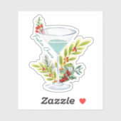 Sticker Noël Festive Cheers Cocktails Boissons Vacances (Feuille)
