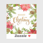 Sticker Noël floral de Poinsettia | Vacances (Feuille)