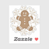 Sticker Noël Gingerbread Homme et Snowflakes (Feuille)