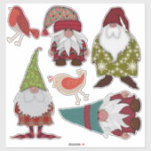 Sticker Noël Gnomes Oiseaux (Feuille)
