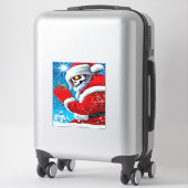 Sticker Noël gothique Santa Claus Squelette monstre Art (Sur valise)
