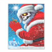 Sticker Noël gothique Santa Claus Squelette monstre Art (Devant)