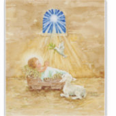 Sticker Noël Jésus en Manger Enfant de Paix (Devant)