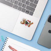 Sticker Noël Joy Dwarf Stocking Black Labrador (Ordinateur portable avec iPhone)