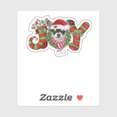 Sticker Noël Joy nain Stocking noir Chihuahua (Feuille)
