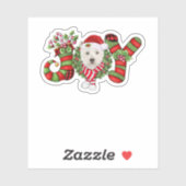 Sticker Noël Joy Nain Stocking West Highland White T (Feuille)