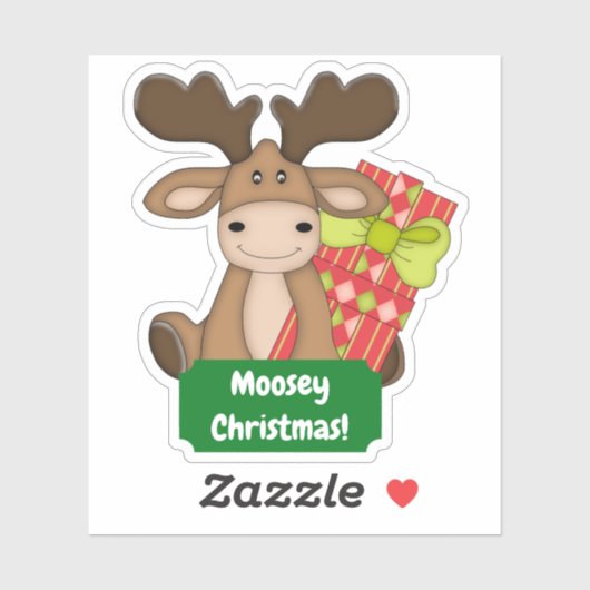 Sticker Noël mignon Moosey (Feuille)