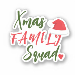 Sticker Noël Noël Noël Noël chapeau de famille