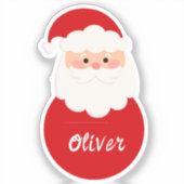 Sticker Noël Père Noël nom personnalisé enfants (Recto)