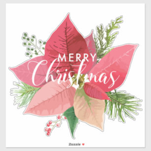 Sticker Noël Poinsettia