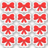 Sticker Noël Red Bows Décoration de vacances X mas Ruban (Devant)