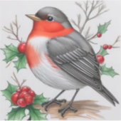Sticker Noël Red Robin Bird (Devant)