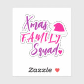 Sticker Noël rose Santa hat drôle script (Feuille)