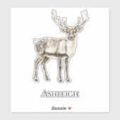 Sticker Noël Rustique Nom du cerf (Feuille)