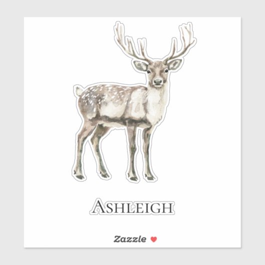 Sticker Noël Rustique Nom du cerf (Feuille)