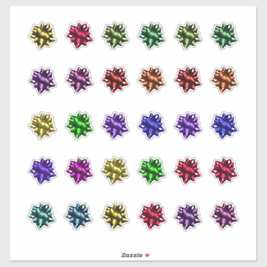 Sticker Noël Satin Bows Lot de Trente par feuille mignonne (Feuille)