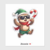 Sticker Noël Sloth Elf Peppermenthe Sucre de canne Chemise (Feuille)
