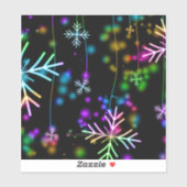 Sticker Noël tomber diverses couleurs néon flacons de neig (Feuille)