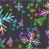 Sticker Noël tomber diverses couleurs néon flacons de neig (Devant)