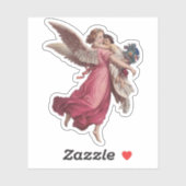 Sticker Noël vintage, Ange victorien Guardian (Feuille)