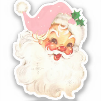 Sticker Noël vintage Retro Jolly Santa Claus