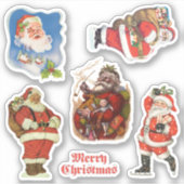 Sticker Noël vintage, variété de Père Noël (Devant)