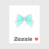 Sticker Nœud bleu aqua (Feuille)