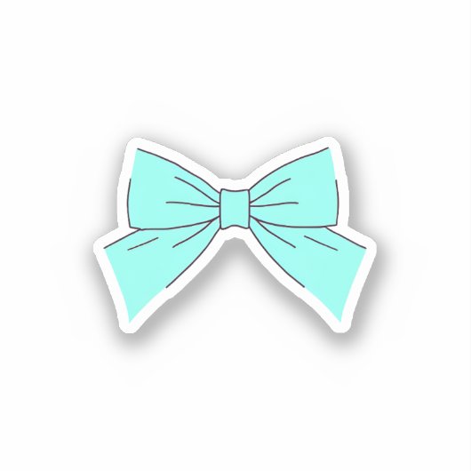 Sticker Nœud bleu aqua (Recto)