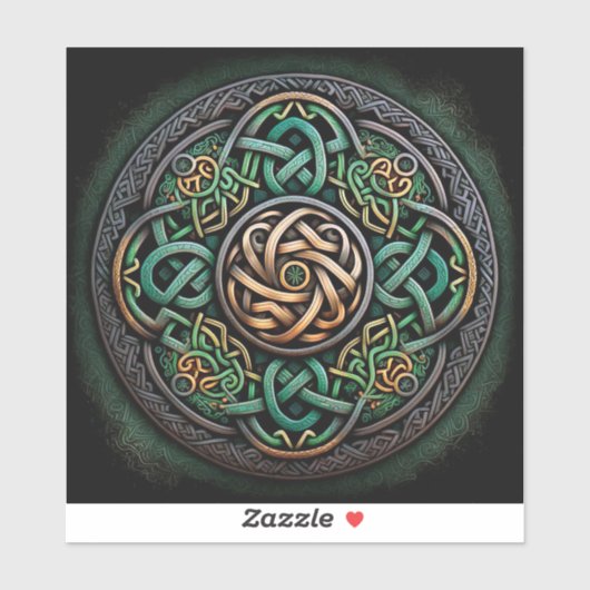 Sticker Noeud Celtique Green Gold (Feuille)