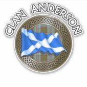 Sticker Noeud et drapeau du tartan du clan Anderson (Devant)