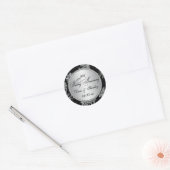 Sticker noir, argent 25ème Mariage Anniversaire (Enveloppe)