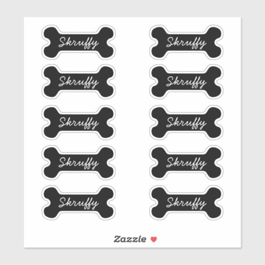 Sticker Noir avec nom (Feuille)