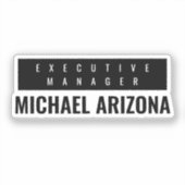 Sticker Noir & Blanc Minimaliste Simple Plaque (Recto)