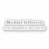 Sticker Noir Blanc Unique Classique Élégant Plain (Recto)