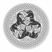 Sticker Noir Céltic Epona noeud avec les chevaux (Devant)