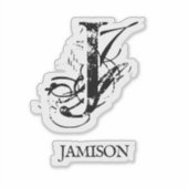 Sticker Noir Chic Monogramme Nom du logo Entreprise Ordina (Devant)