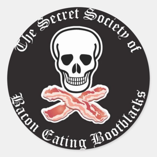 Sticker noir de la société secrète de bacon à mang (Devant)