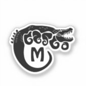 Sticker Noir Encre Mutage d'eau salée Croc Silhouette (Recto)