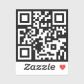 Sticker Noir et blanc 2X2 QR Code Website Modern Simple (Feuille)