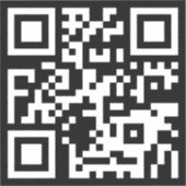 Sticker Noir et blanc 2X2 QR Code Website Modern Simple (Recto)