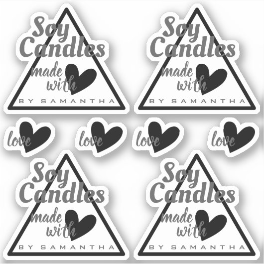 Sticker Noir et blanc Fabriqué avec des chandelles de soja (Devant)