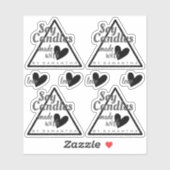 Sticker Noir et blanc Fabriqué avec des chandelles de soja (Feuille)