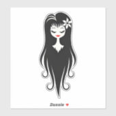 Sticker Noir et blanc jolie Ghoul (Feuille)