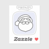 Sticker Noir et blanc sur Doodle violet Noël Père Noël (Feuille)