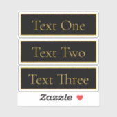 Sticker Noir et Faux Gold personnalisables (Feuille)