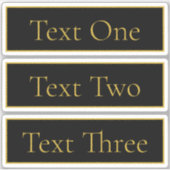 Sticker Noir et Faux Gold personnalisables (Devant)