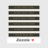 Sticker Noir et Faux Gold personnalisables (Feuille)