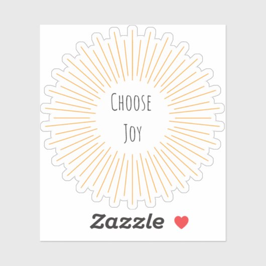 Sticker noir et jaune "Choose Joy" (Feuille)