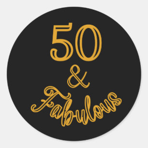 Sticker noir et or 50 et fabuleux